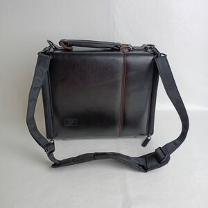 Hewlett Packard HP Tech Case Unique Vintage Black Leather Shoulder Bag 10" X 8"